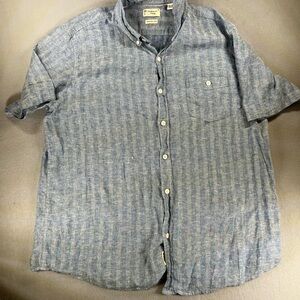 weatherproof vintage washable linen shirt blue Size XXL